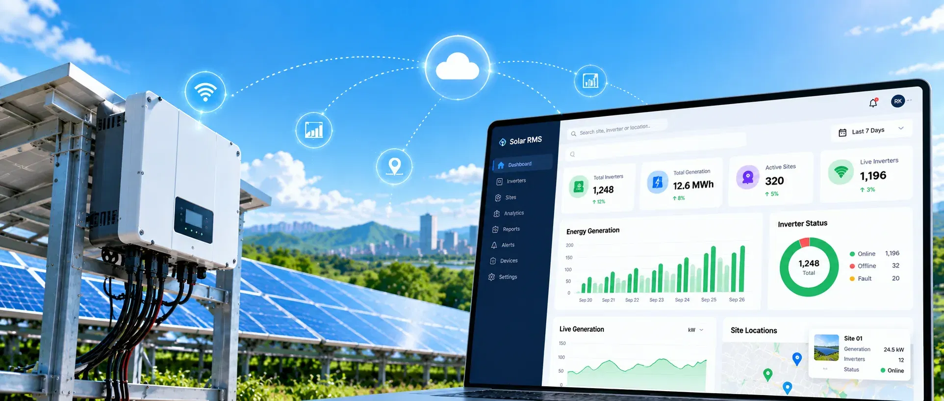 Solar RMS Live Telemetry - Field Inverter & PV Asset